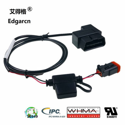 16pin OBDII Passthru Cable with Power Break Out and IP68 Rating for Heavy-Duty Automotive Wiring Harness