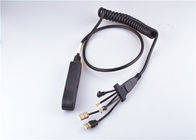 Угл одобренный кабель разъема Obd2 через литой кабель для передачи данных с катушкой